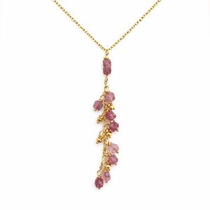 N1191 S925 Strawberry Quartz & Hematite Necklace